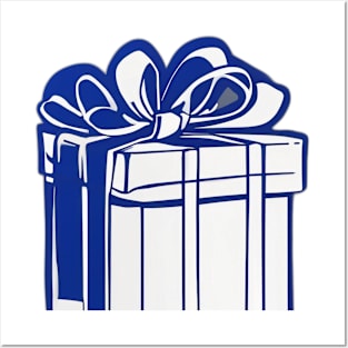 Blue Ribbon Gift Box Graphic No. 624 Posters and Art